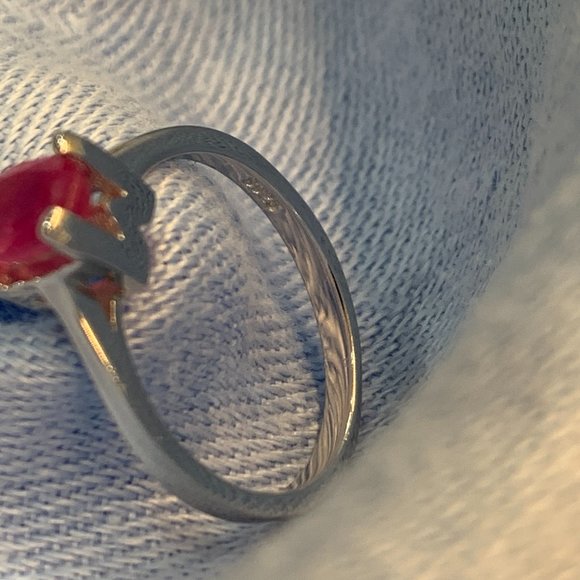 Solid Sterling Silver and Pale Ruby Minimalist Ring Size 7-Mood:Rosé Rocket Fuel - Picture 15 of 15